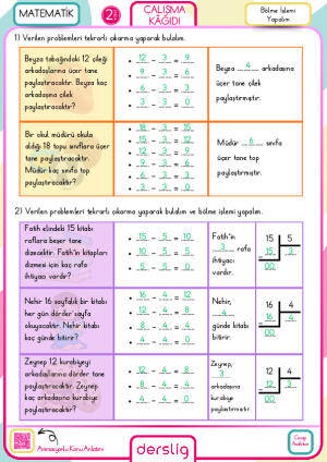 2. Sınıf Bölme İşlemi Yapalım Cevap Anahtarı