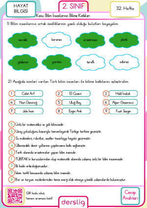 2. Sınıf 32. Hafta Cevap Anahtarı