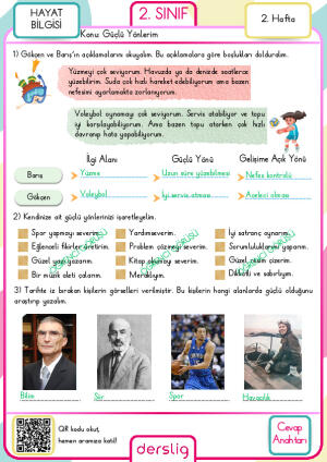 2. Sınıf 2. Hafta cevap anahtarı