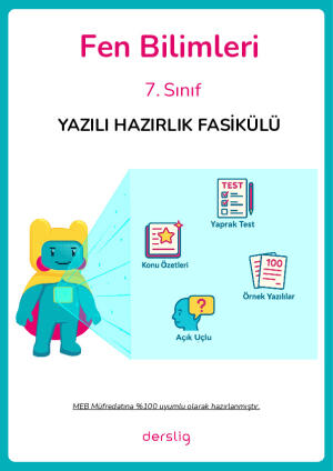 7. Sınıf Fen Bilimleri 1. Dönem 2. Yazılı Hazırlık Fasikülü Cevap Anahtarı