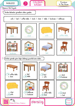 Derslig-Furniture In The House Çalışma Kağıdı Cevap Anahtarı