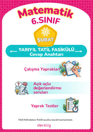 6.Sınıf Yarıyıl Tatili Fasikülü Cevap Anahtarı