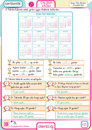 2. Sınıf Zaman Ölçü Birimleri Arasındaki İlişki Cevap Anahtarı