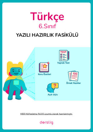 6. Sınıf Türkçe 1. Dönem 2. Yazılı Hazırlık Fasikülü Cevap Anahtarı