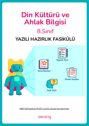8. Sınıf Din Kültürü ve Ahlak Bilgisi 1. Dönem 2. Yazılı Hazırlık Fasikülü Cevap Anahtarı