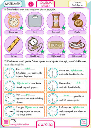 2. Sınıf Saatleri Keşfediyoruz Cevap Anahtrı