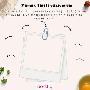 Yemek Tarifi Yazıyorum Etkinlikleri