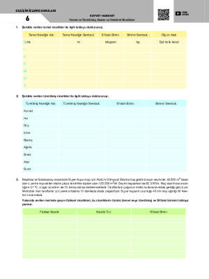Temel ve Türetilmiş, Skaler ve Vektörel Nicelikler Gelişim İzleme Soruları - 6