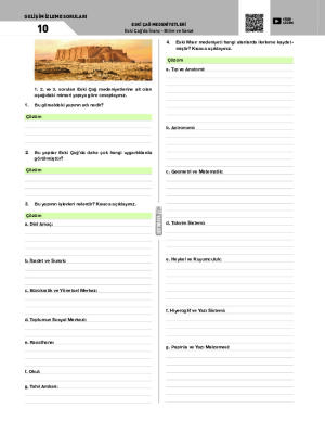 Gelişim İzleme Soruları-10 Eski Çağ’da İnanç - Bilim ve Sanat