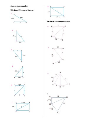Pisagor Teoremi Çalışma Kağıdı
