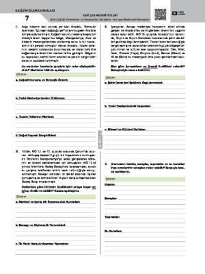 Gelişim İzleme Soruları-7 Anadolu - Avrupa Medeniyet Havzaları