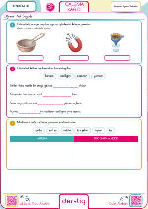 Karışımları Ayırma Yöntemleri (Deney)
