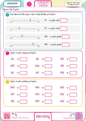 Sayıları En Yakın Onluğa ve Yüzlüğe Yuvarlama