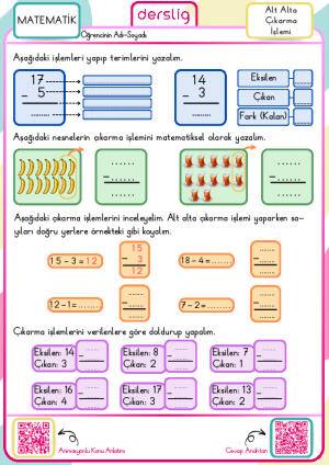Alt Alta Çıkarma İşlemi