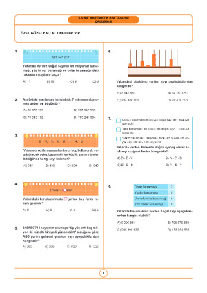5.Sınıf Çalışma Kağıdı