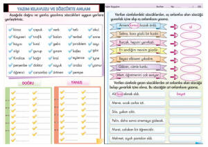 Sözcüklerin doğru yazımı , sözcükte anlam