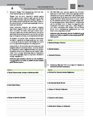 Gelişim İzleme Soruları-6 Mezopotamya - Mısır Uygarlıkları