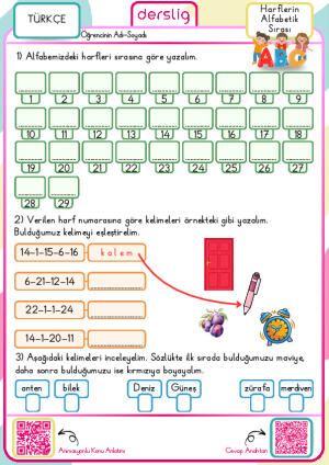 Harflerin Alfabetik Sırası