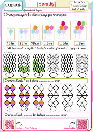 Sayı ve Sayı Temsiline Dönüşen Şekil Örüntüleri