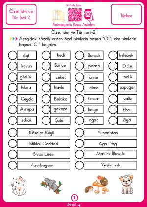 Özel İsim ve Tür İsmi-2