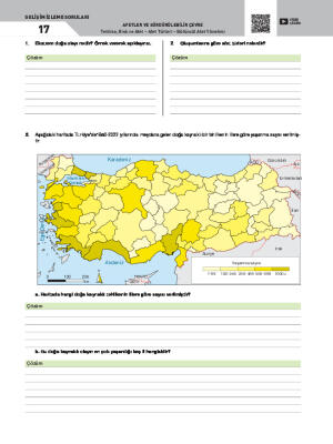 Gelişim izleme soruları-17 Tehlike, Risk ve Afet – Afet Türleri – Bütüncül Afet Yönetimi