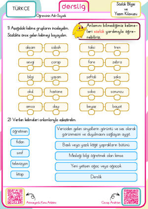 Sözlük Bilgisi ve Yazım Kılavuzu