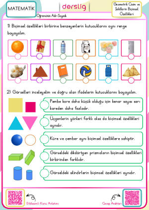 Geometrik Cisim ve Şekillerin Biçimsel Özellikleri