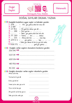 Doğal Sayıları Okuma Yazma