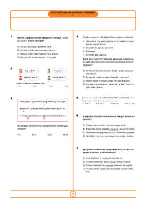 İsimler Konusu Çalışma Kağıdı