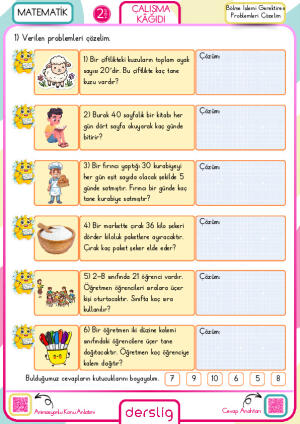 Bölme İşlemi Gerektiren Problemleri Çözelim