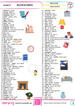 Grade 6 Unit 8 Word List