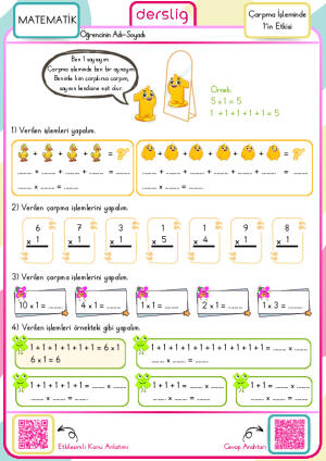 Çarpma İşleminde 1 ve 0'ın Etkisi