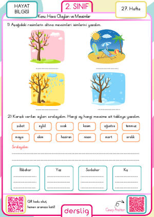 2. Sınıf 27. Hafta Ödevi
