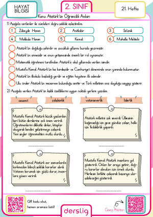 2. Sınıf 21. Hafta Ödevi