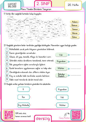 2. Sınıf 20. Hafta Ödevi