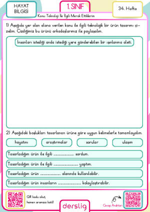 1. Sınıf 34. Hafta Ödevi