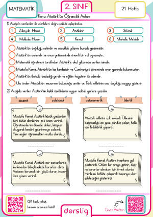 2. Sınıf 21. Hafta Ödevi