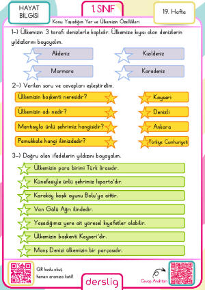 1. Sınıf 19. Hafta Ödevi