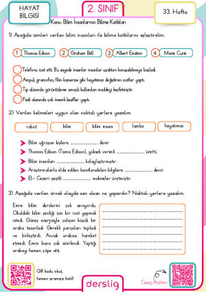 2. Sınıf 33. Hafta Ödevi