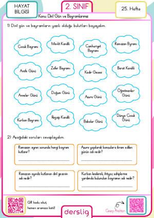 2. Sınıf 25. Hafta Ödevi