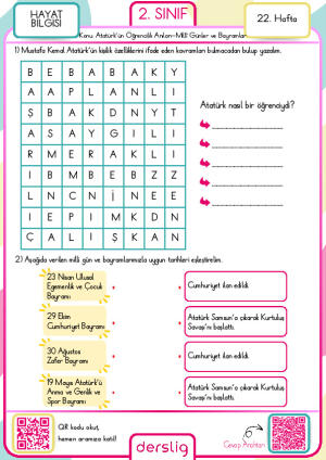 2. Sınıf 22. Hafta Ödevi
