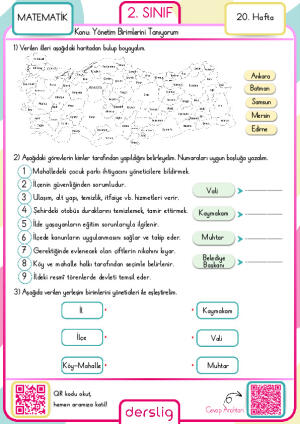 2. Sınıf 20. Hafta Ödevi