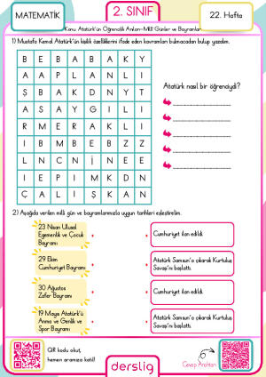 2. Sınıf 22. Hafta Ödevi