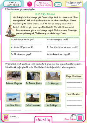 2. Sınıf 2. Dönem Ara Tatil Ödevi