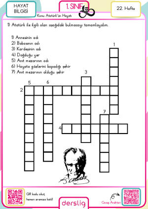 1. Sınıf 22. Hafta Ödevi