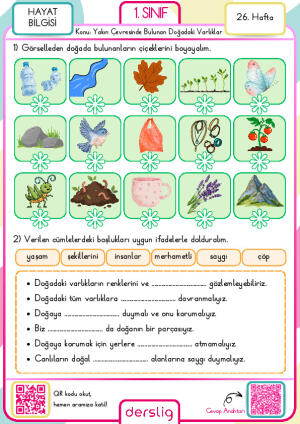 1. Sınıf 26. Hafta Ödevi