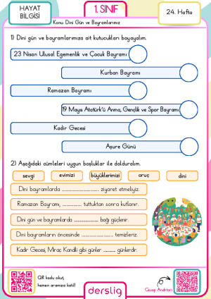 1. Sınıf 24. Hafta Ödevi