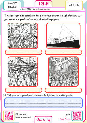 1. Sınıf 23. Hafta Ödevi