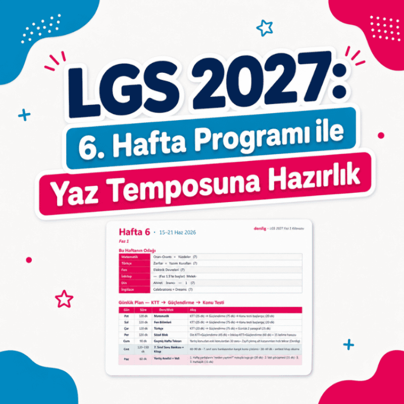 LGS 2027: 6. Hafta Programı ile Yaz Temposuna Hazırlık