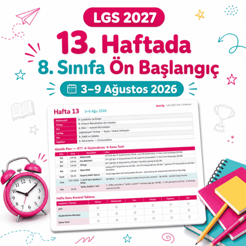LGS2027: 13 Haftada 8. Sınıfa Ön Başlangıç